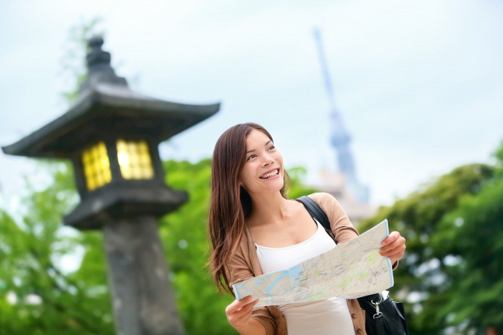 Woman tourist in Japan