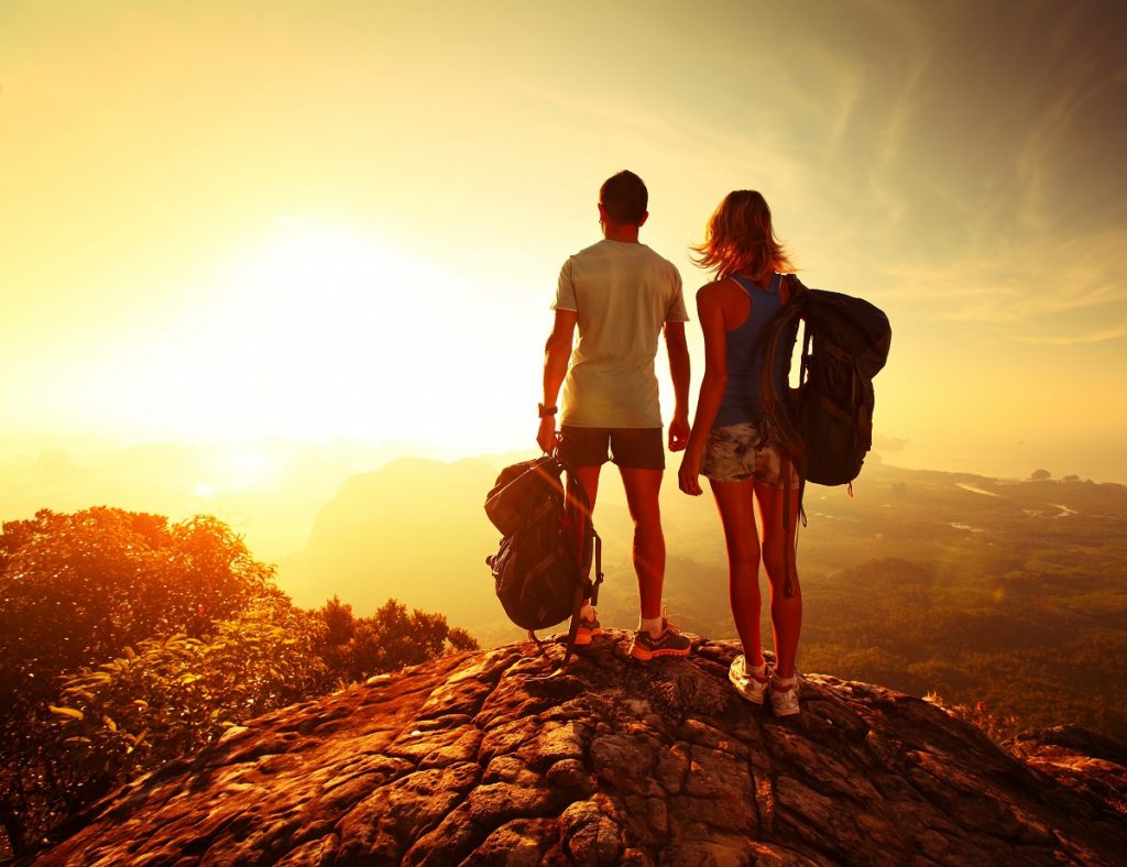 Hikers in a hill