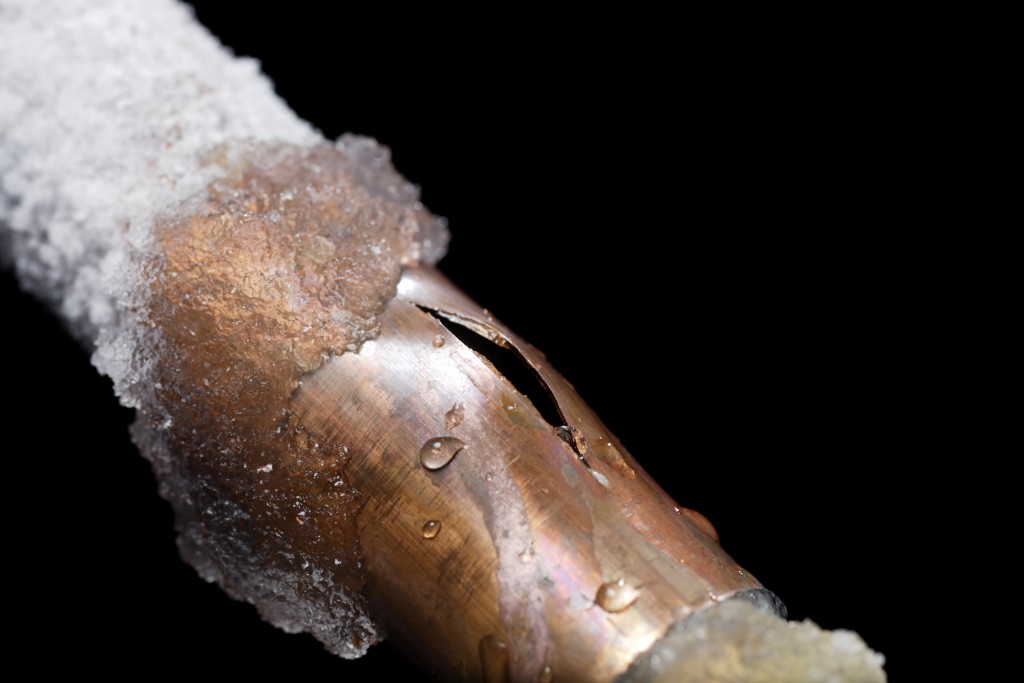 Damaged frozen pipe