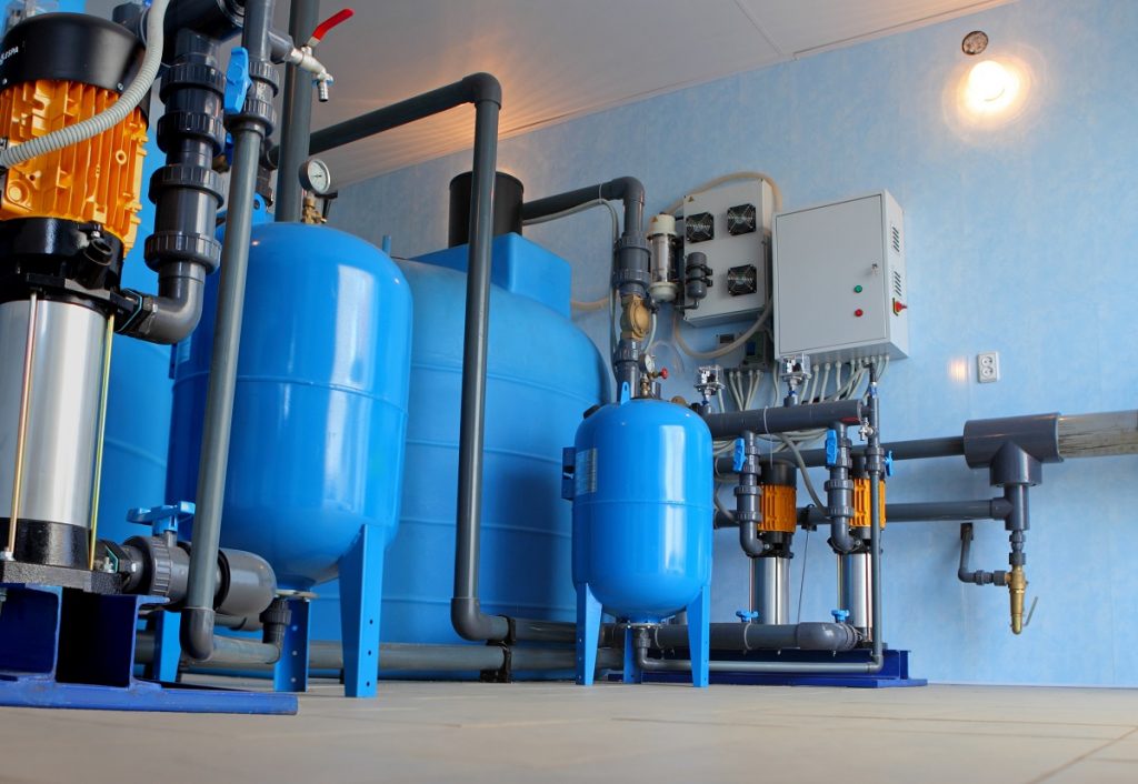 water softener system at home