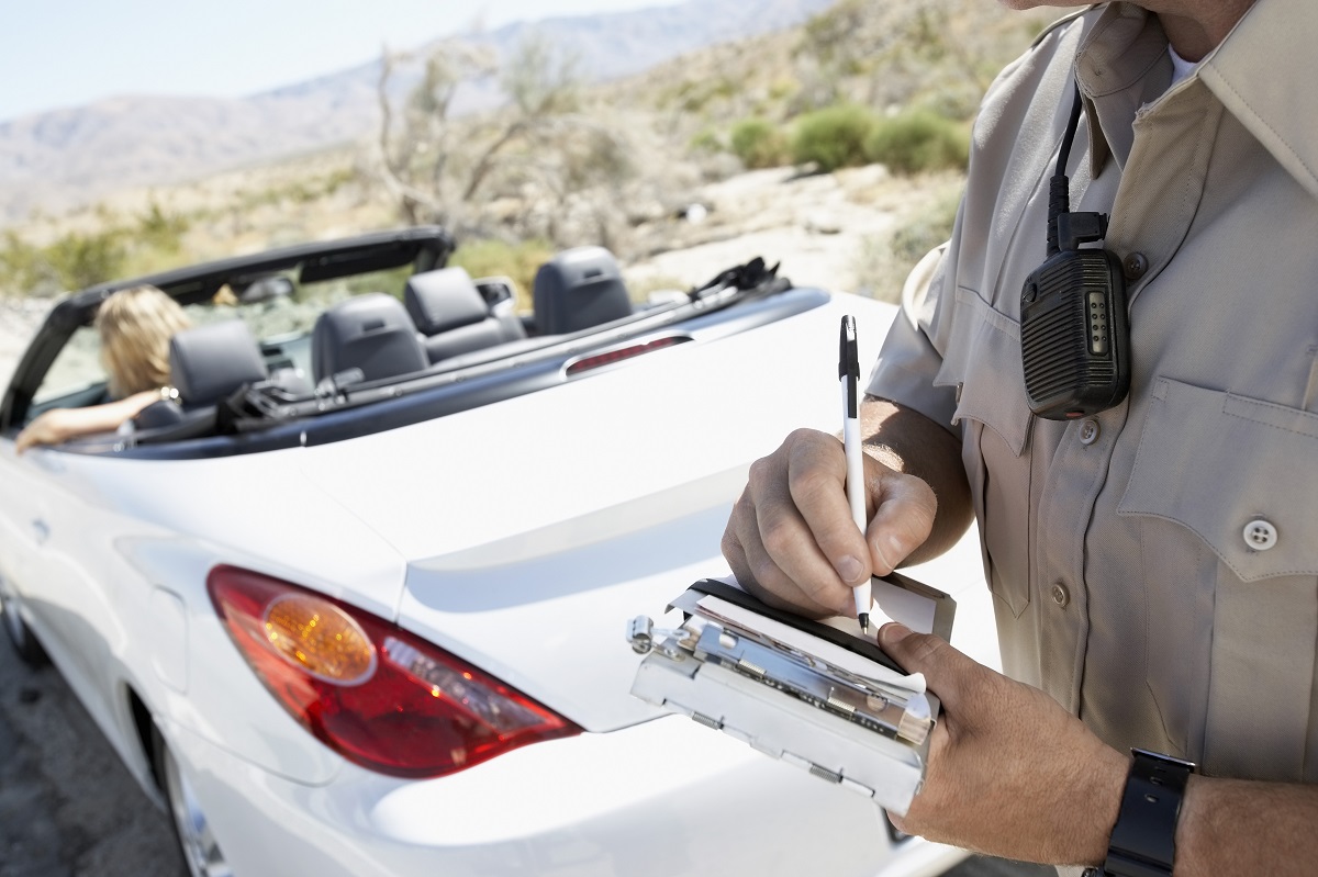 Police writing a ticket