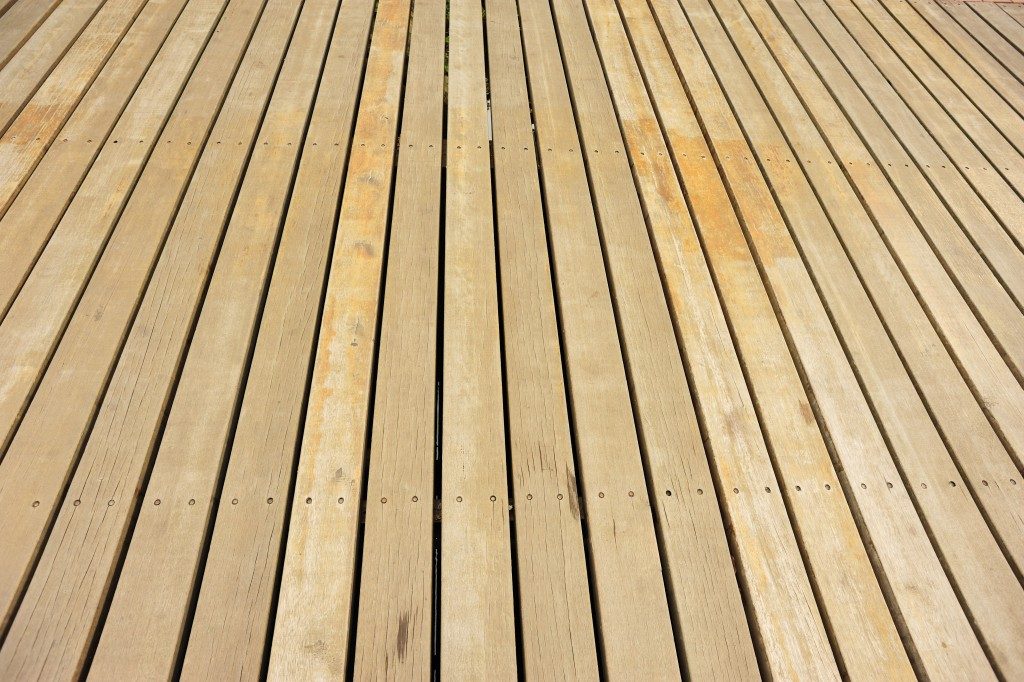 close shot of a wood deck