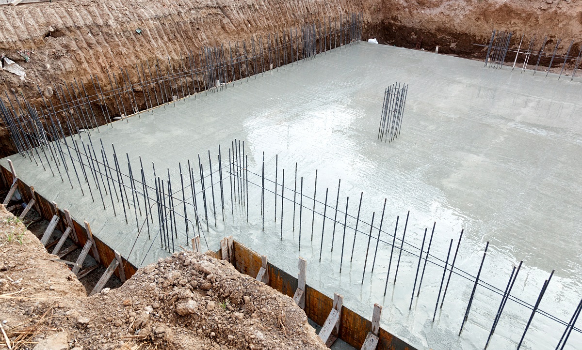 concrete foundation of home