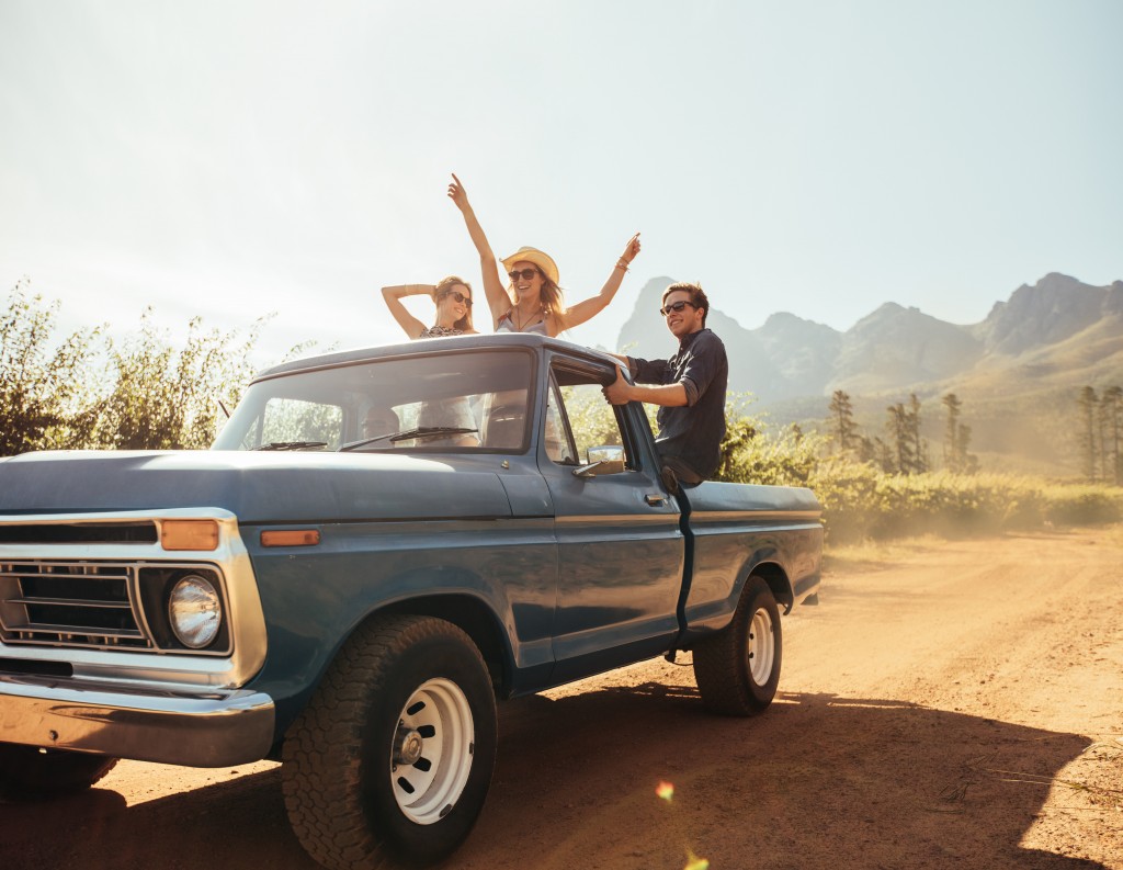 group of friend on a road trip