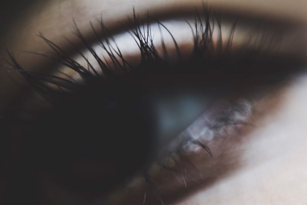 Person with long eyelashes