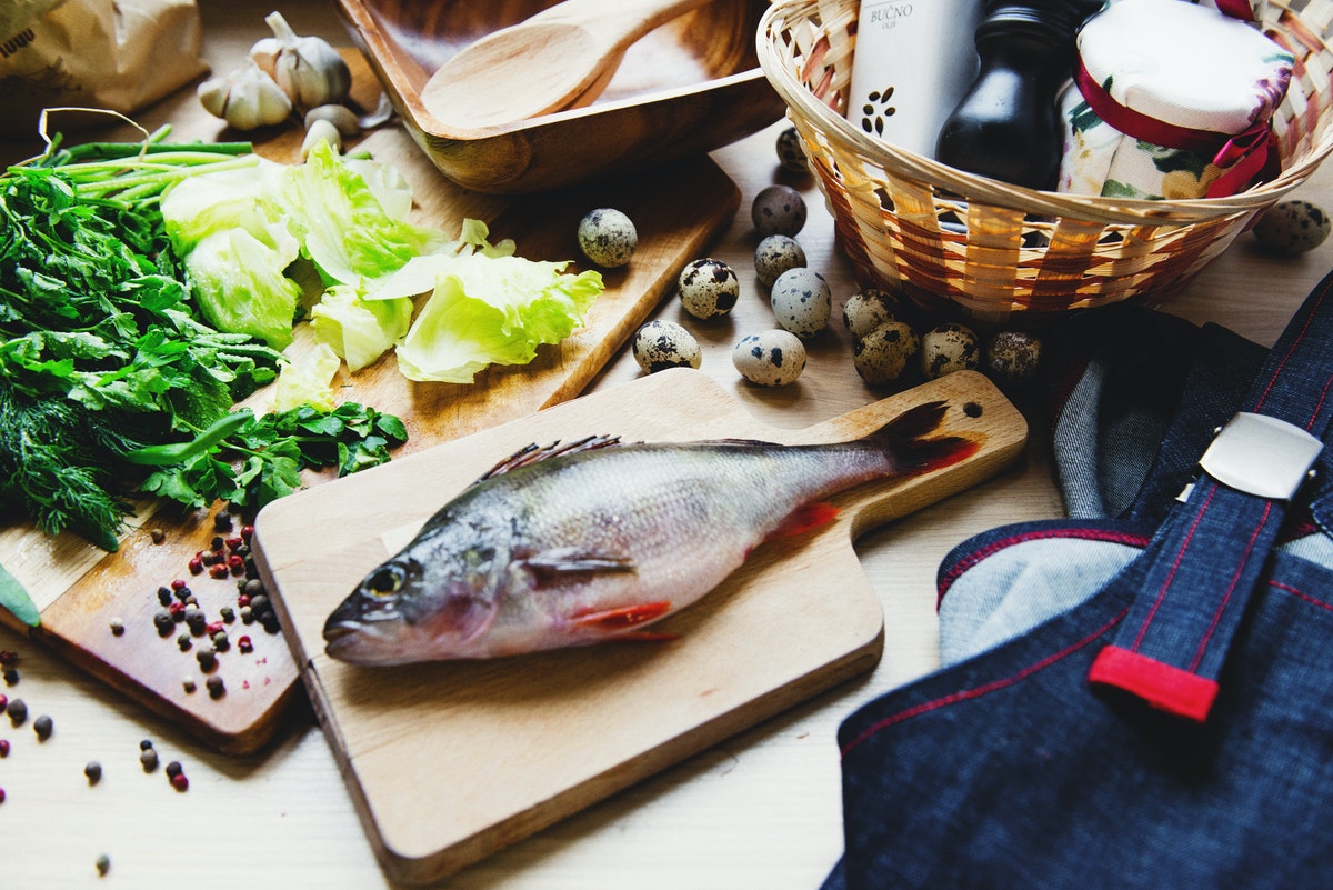 raw fish and ingredients