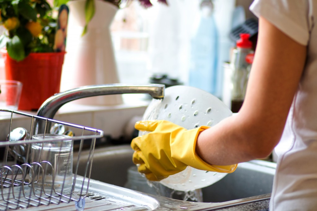 washing the dishes