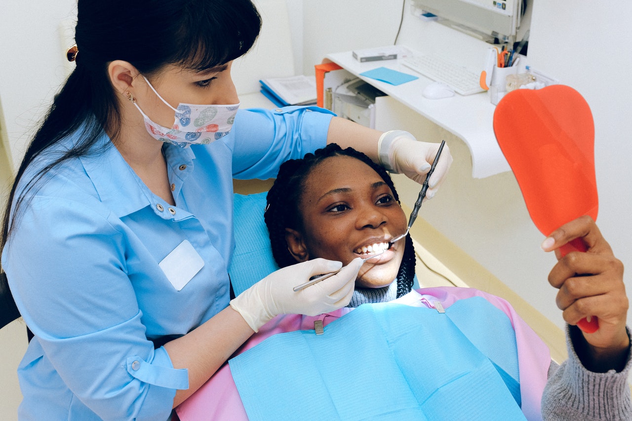 girl getting a dental check up