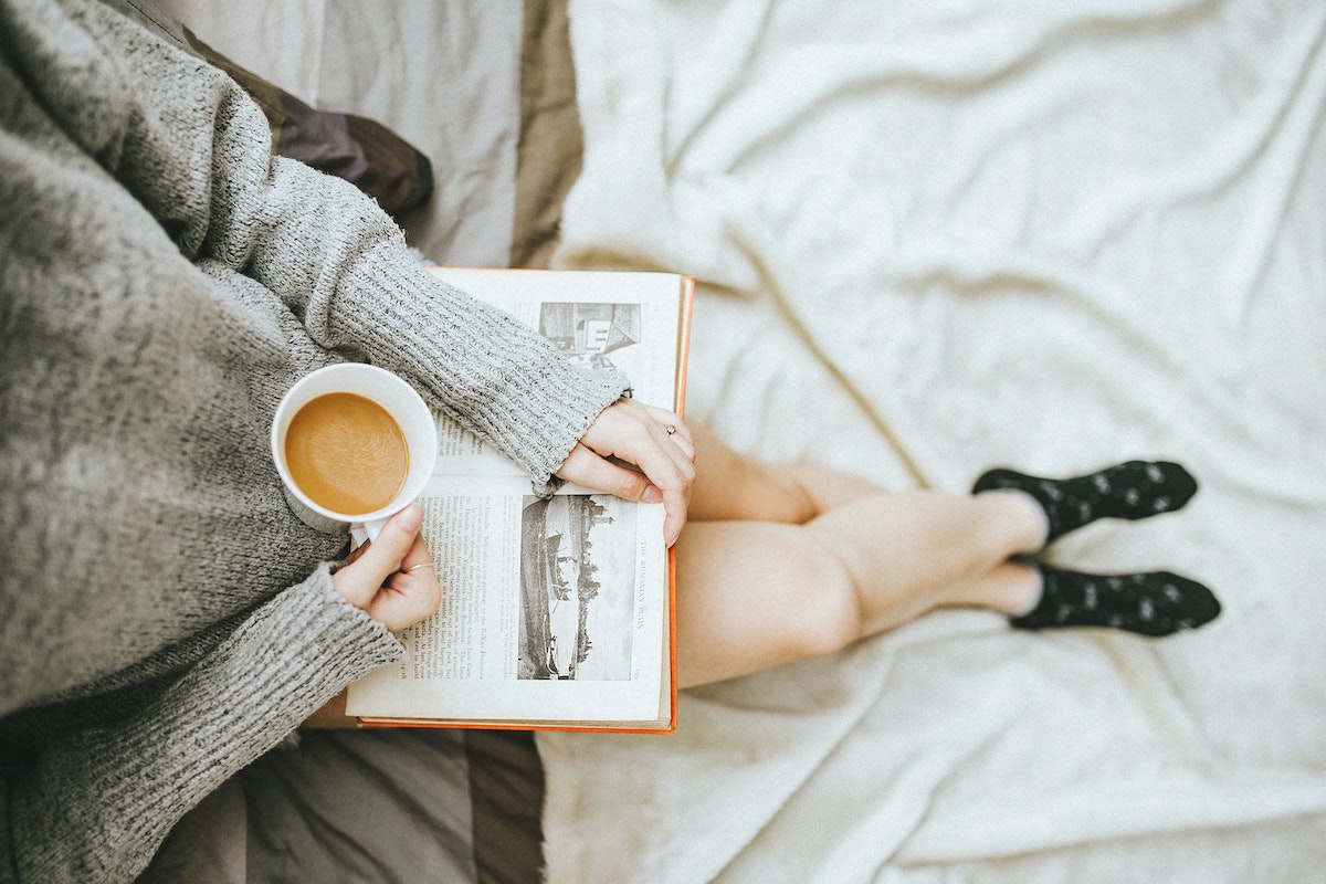 woman drinking coffee