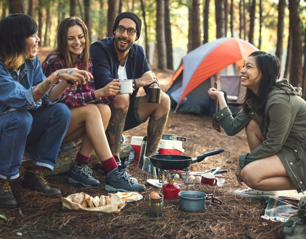 friends on a camping
