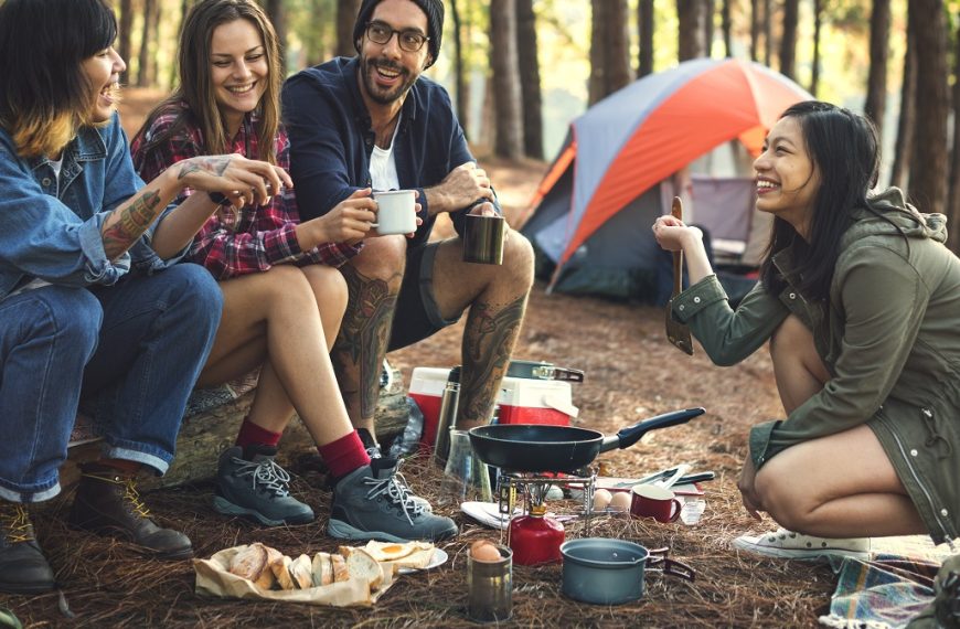 friends on a camping